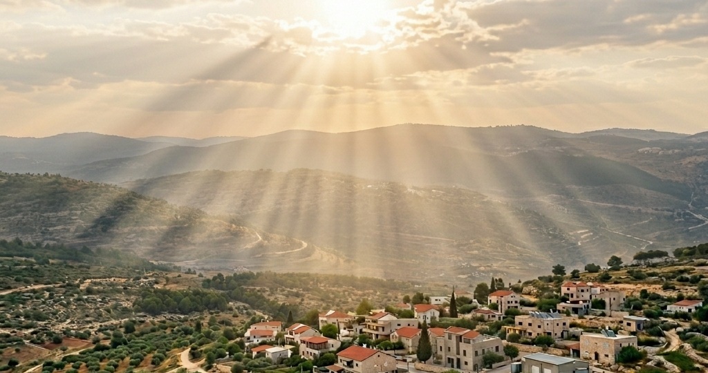 מעבר אור השמש דרך העננים